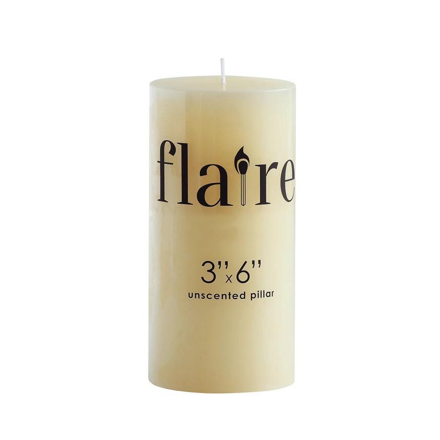 Unscented Pillar Candle (Flaire- Cream)