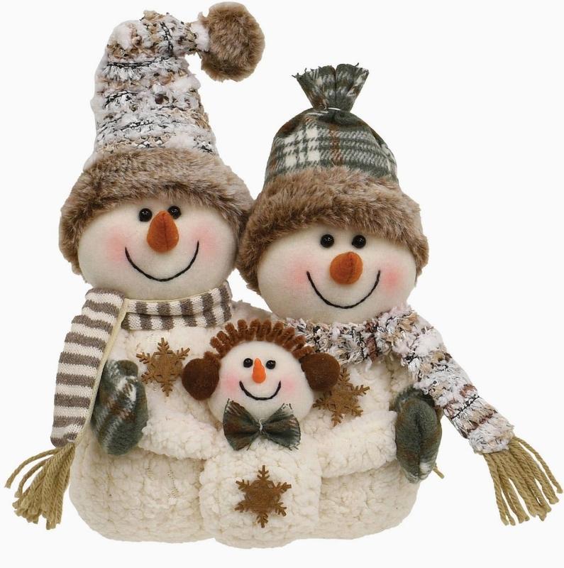 Cozy Brown Snowman Family