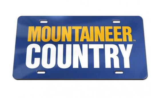 West Virginia Mountaineers Mirror Blue Mountaineer Country License Plate