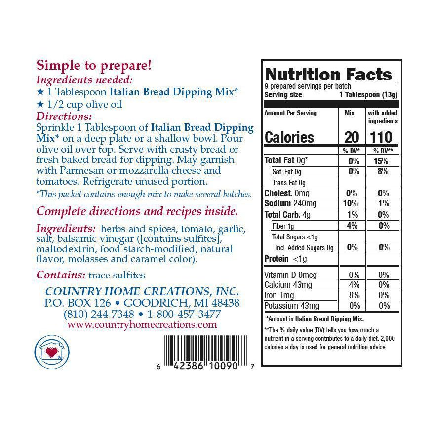 Country Home Creations Italian Bread Dipping Mix