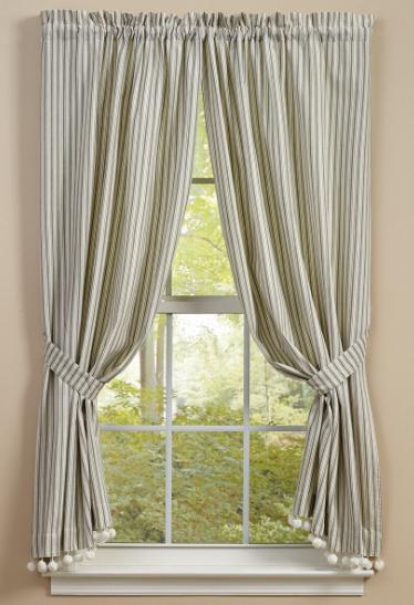 Ticking with Ball Fringe Single Panel