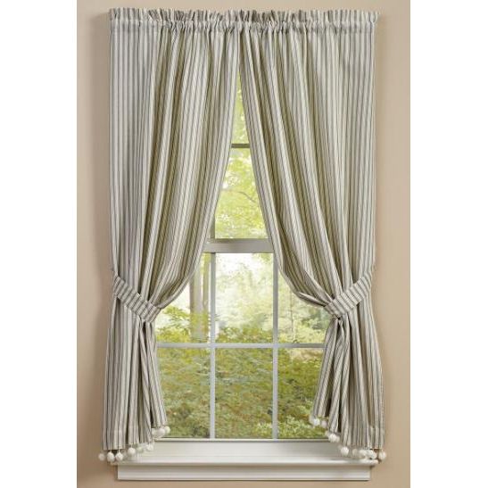 Ticking with Ball Fringe Single Panel