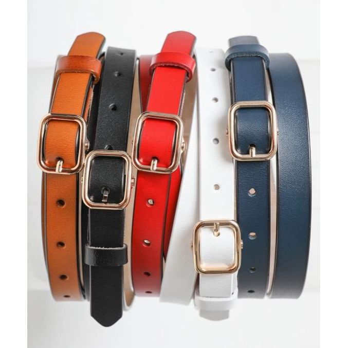 Versatile Skinny Leather Belt