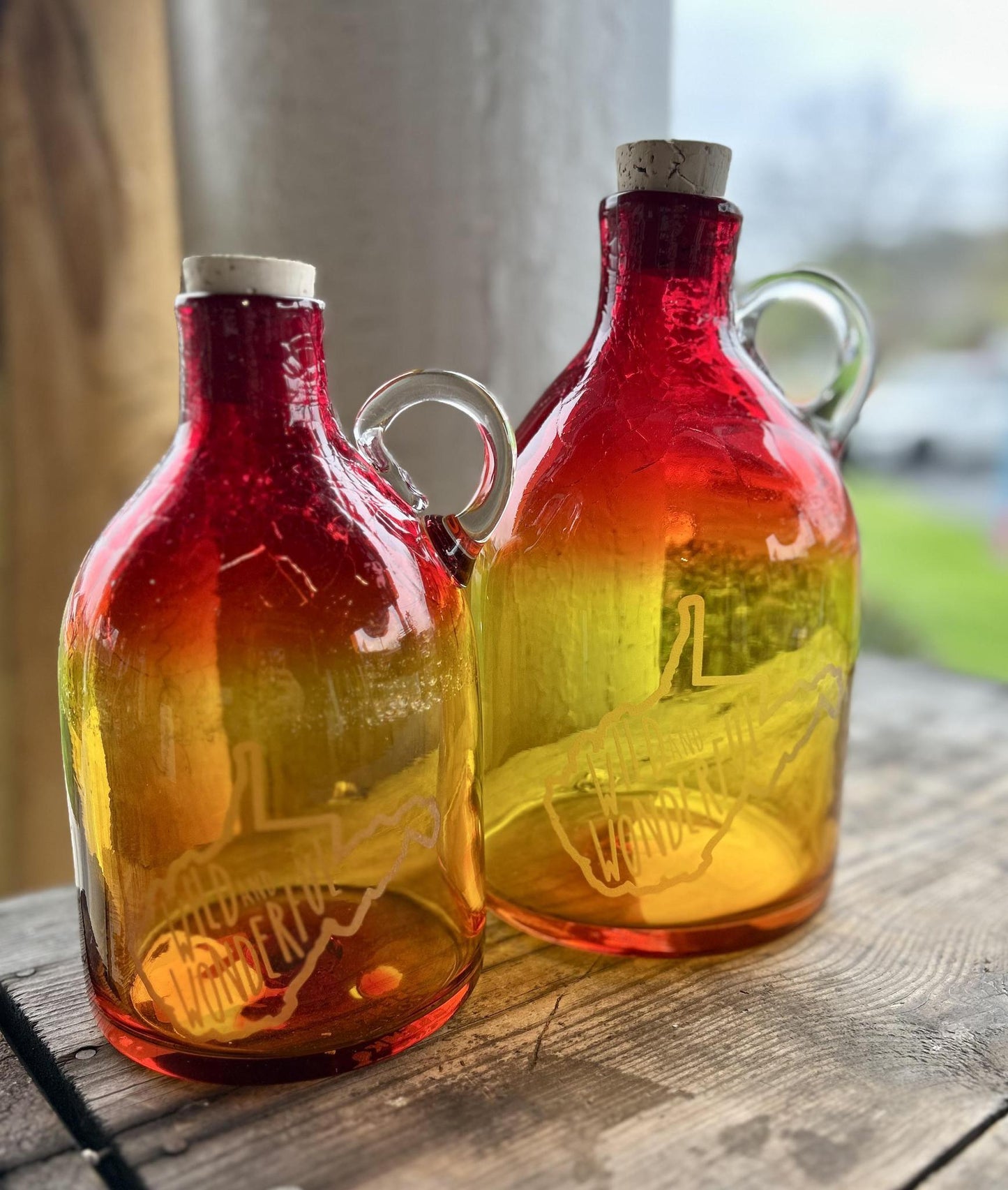 Blenko Glass Wild and Wonderful Medium Moonshine Jug (Tangerine)