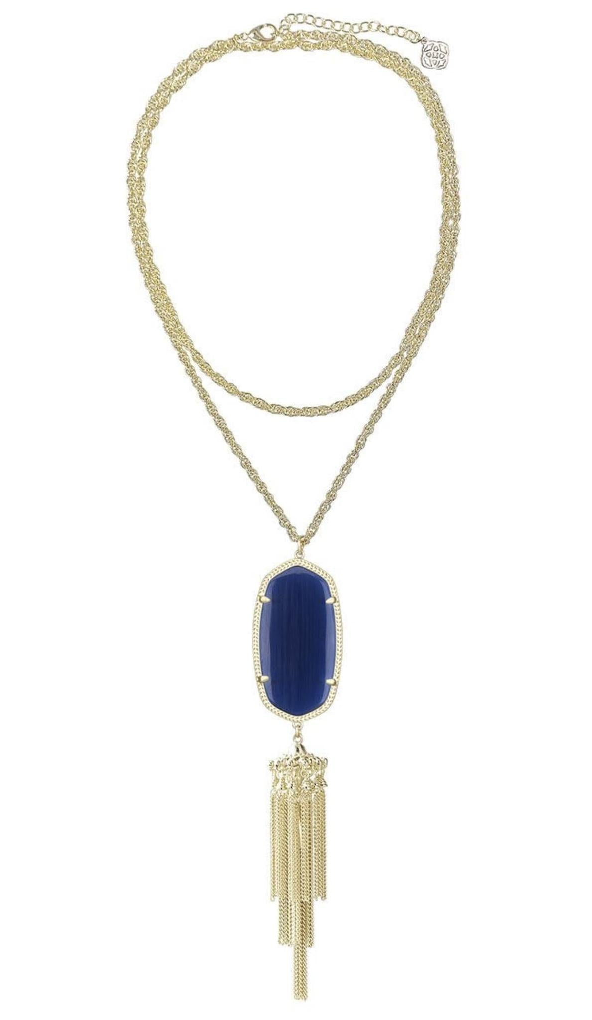 Kendra Scott Rayne Long Pendant Necklace in Navy