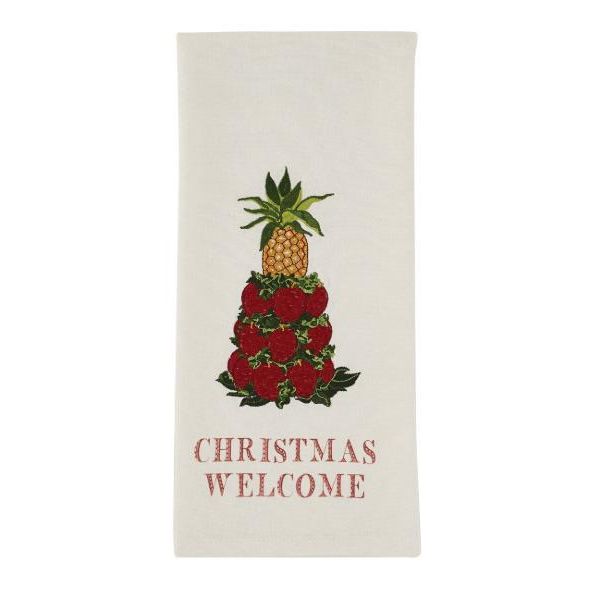 Williamsburg Christmas Welcome Embroidered Dishtowel