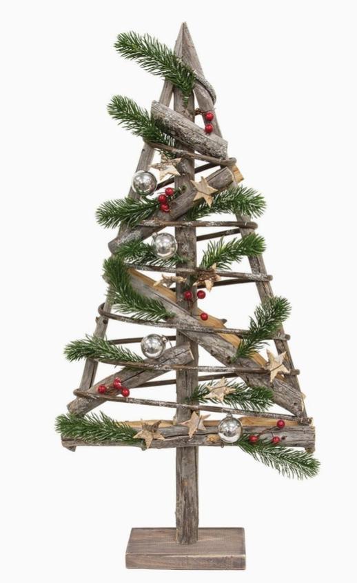 Large Rustic Wooden Christmas Tree Sitter