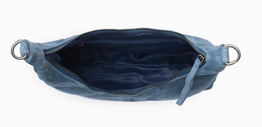 Juniper Trail Genuine Suede Bag For Women in Denim Blue with Extra Strap