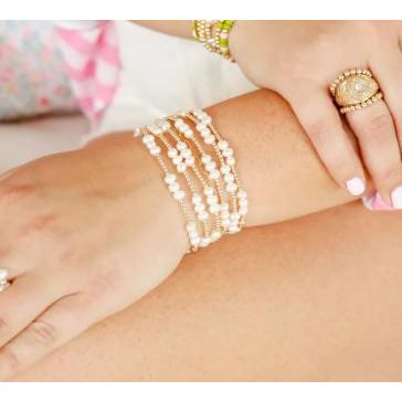 Beaded Blondes ILY Coastal Pearl Bracelet in Gold