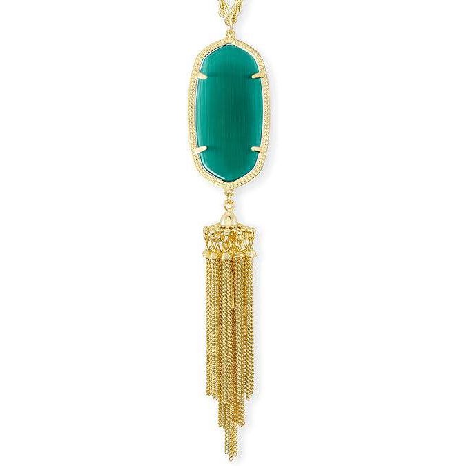 Kendra Scott Rayne Long Pendant Necklace in Emerald