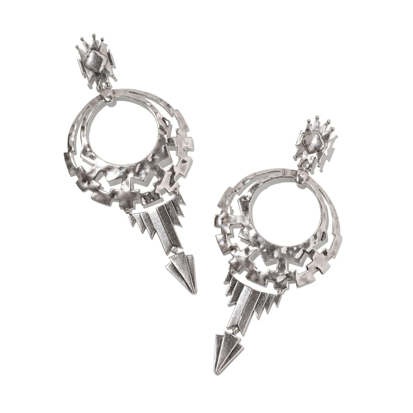 Shera Statement Earrings in Vintage Silver