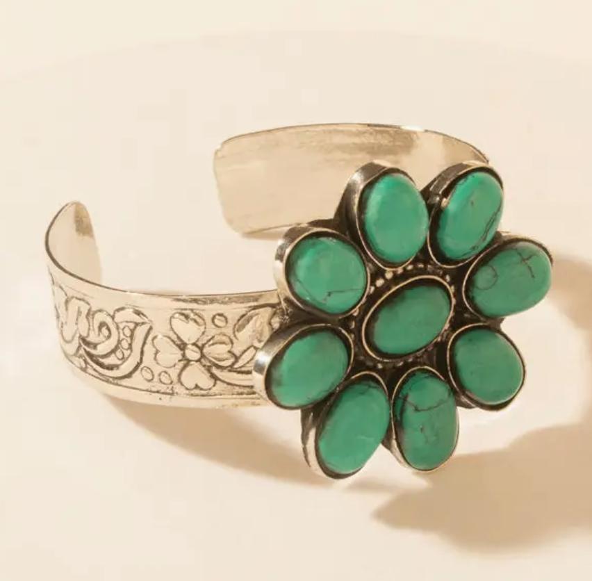 Petalstone Cuff in Steel Blue