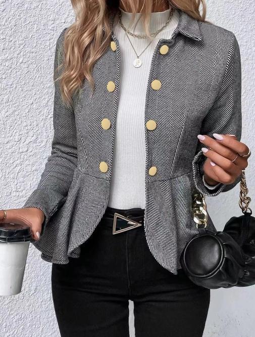 Peplum Blazer Grey