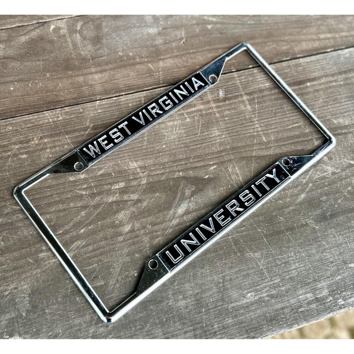 West Virginia University Plate Frame (Black & Silver)
