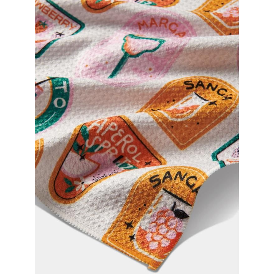 Geometry Kitchen Tea Towel Cocktail Scout Badges