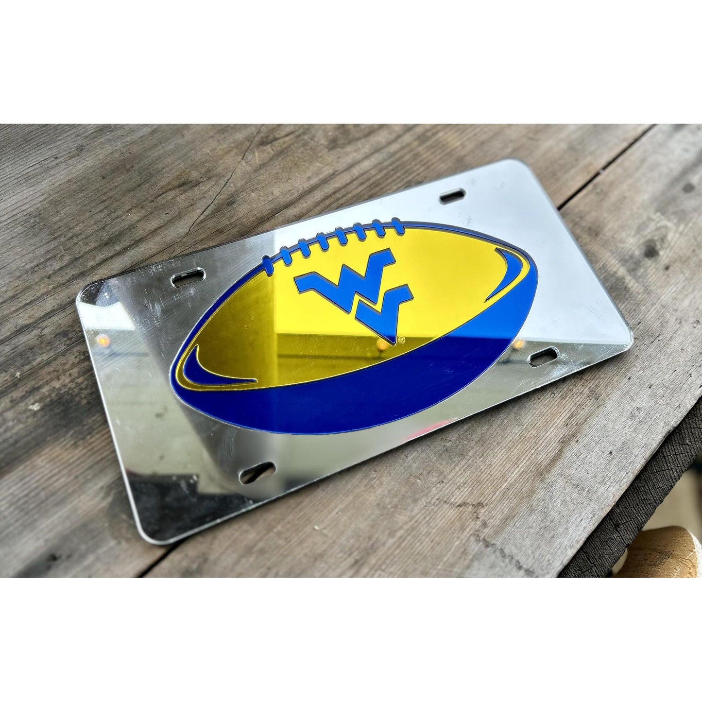 West Virginia Mountaineers WV Blue & Gold Football License Plate