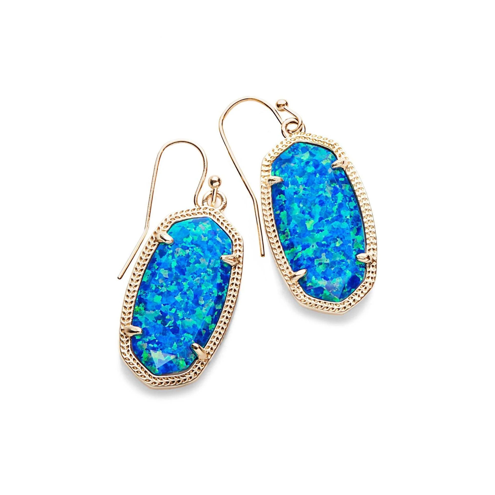 Kendra Scott Dani Drop Earrings In Royal Blue Kyocera Opal
