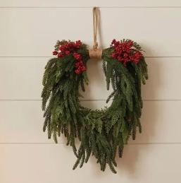 Soft Touch Mixed Pine and Berries Wreath - 24"