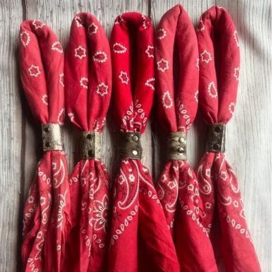 Cherry Red Hand Dyed Bandanas