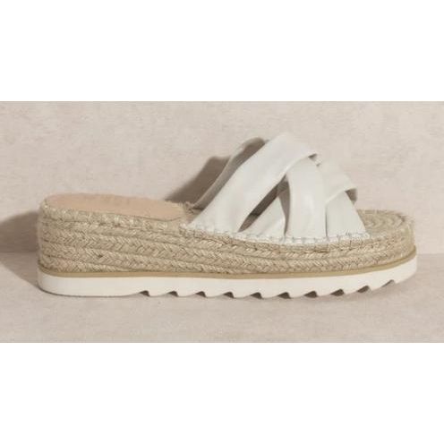 Rebel Strappy Platform Sandal (Off White)