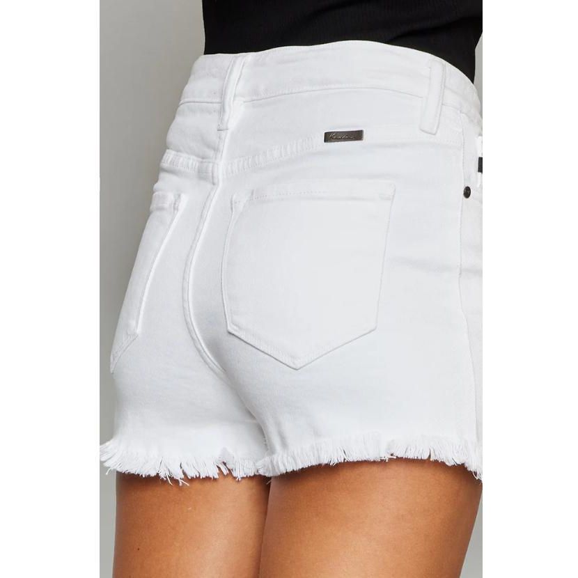 KanCan White High Rise Ripped Shorts