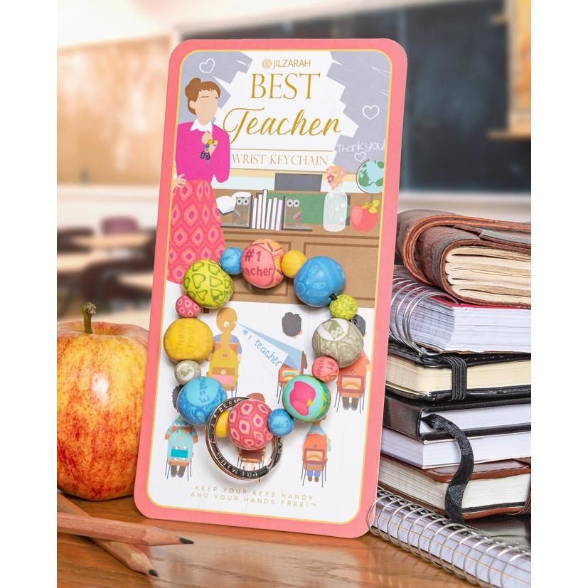 Jilzarah Best Teacher Carded Wrist Keychain