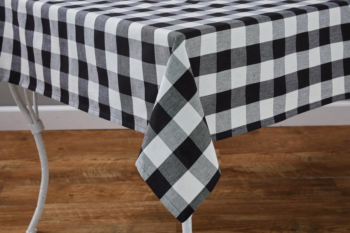 Wicklow Check Tablecloth (Black & Cream)