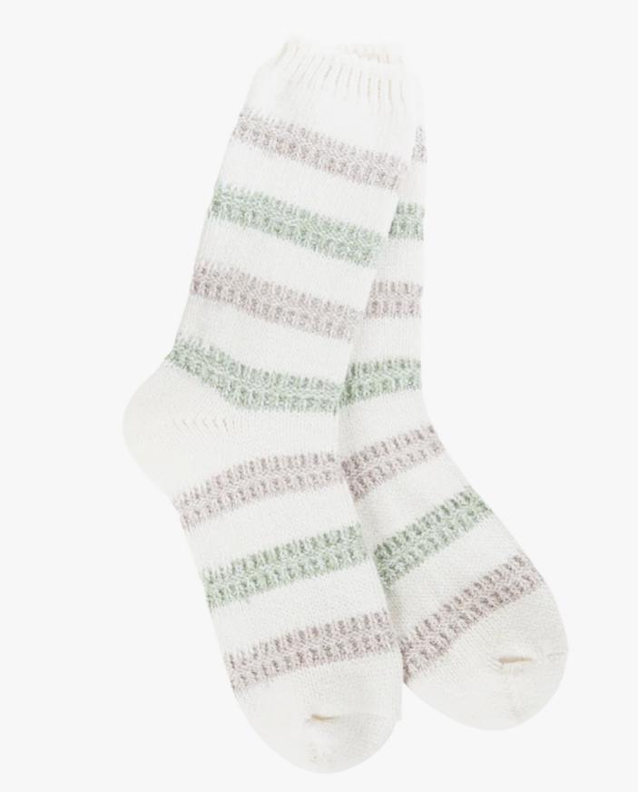 World's Softest Socks Wsragg Link Crew (Meadow Strip)
