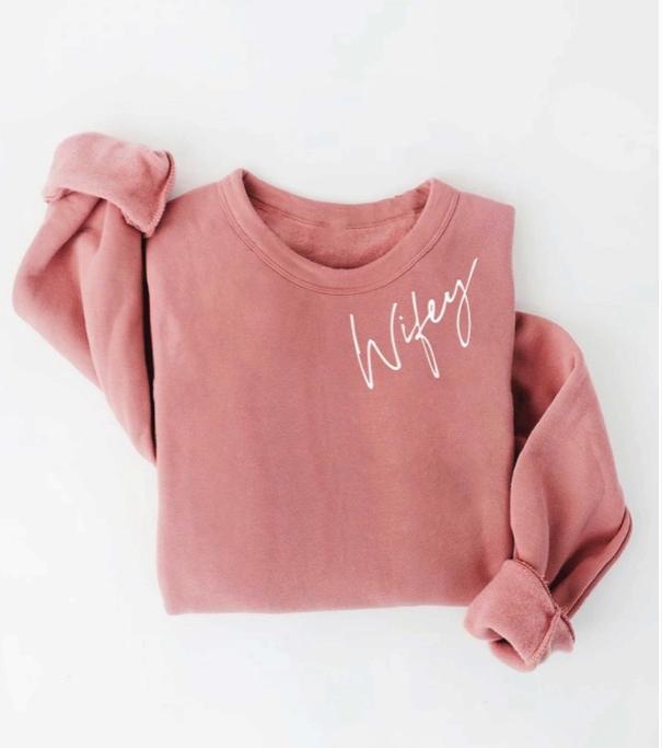 Wifey Graphic Sweatshirt (Mauve)
