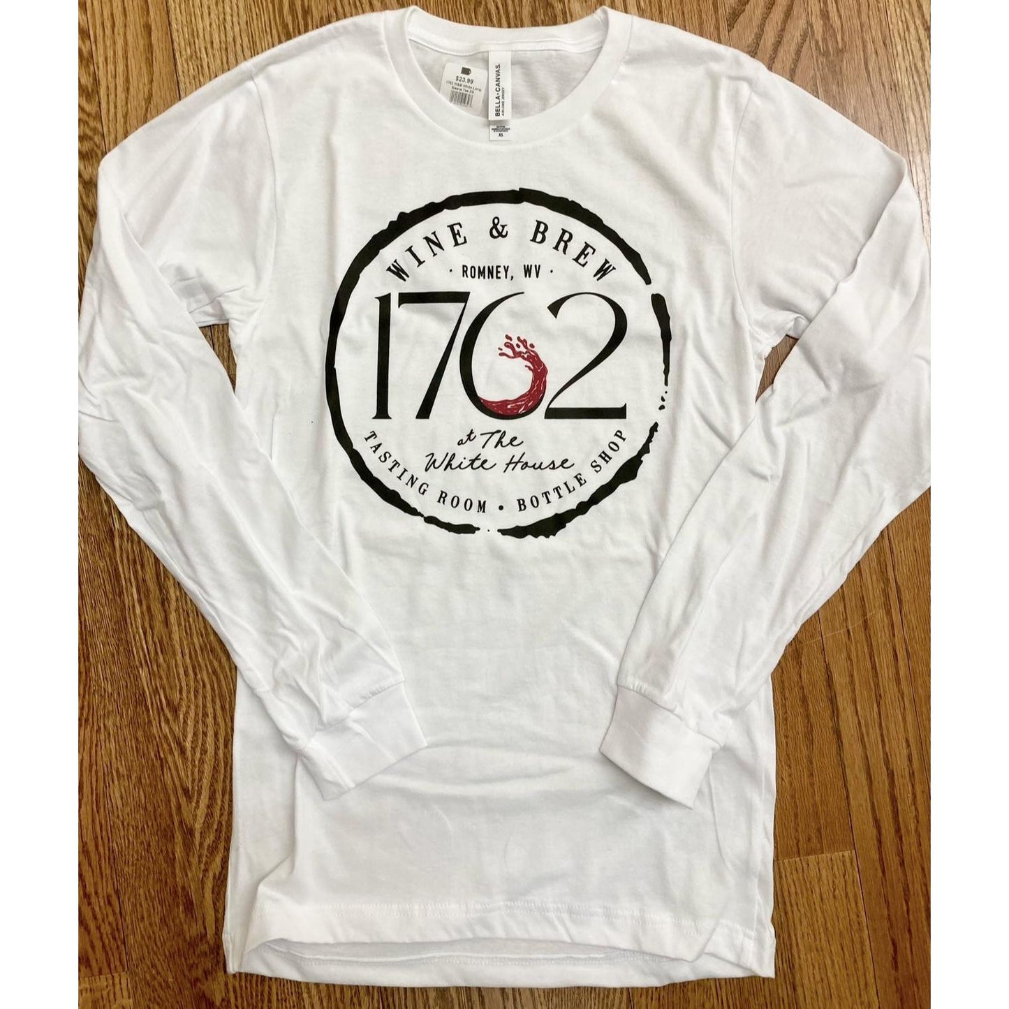 1762 Wine & Brew Long Sleeve Tee (White)