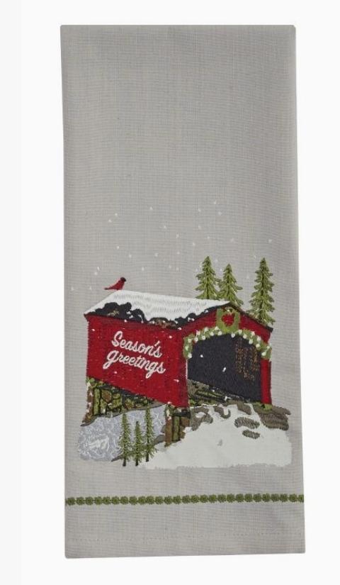 Park Design Seasons Greetings Bridge Dishtowel