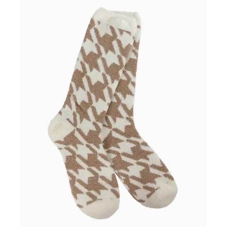 World's Softest Socks Cozy Collection (Houndstooth Portabella)