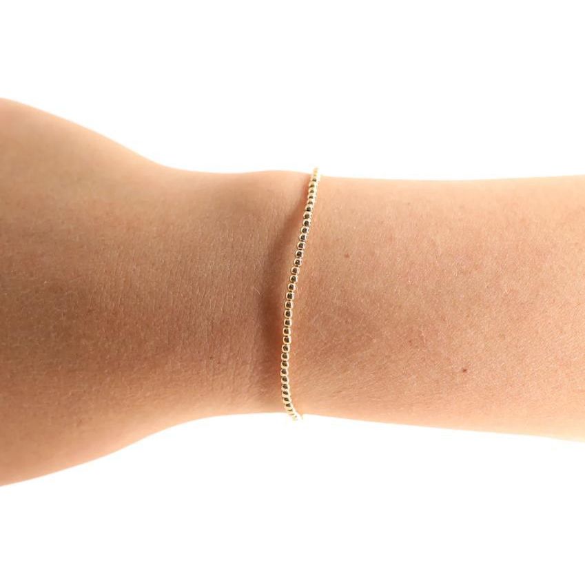 Beaded Blondes 2MM Gold Beaded Bracelet