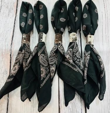 Black Hand Dyed Bandanas