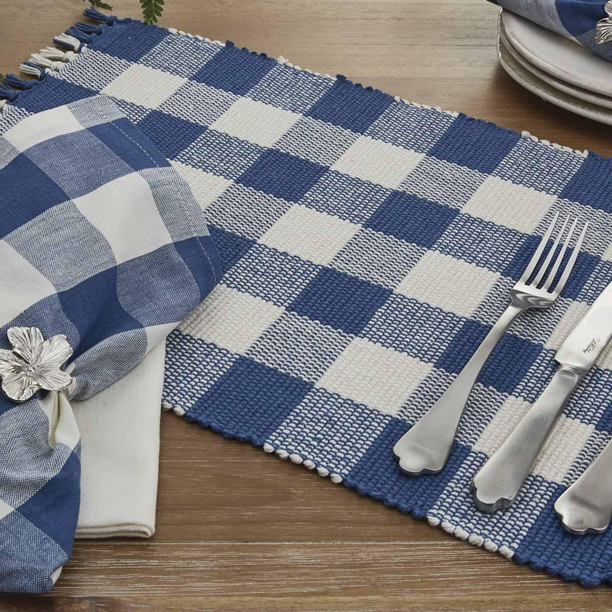 Park Design Wicklow Check Table Runner (China Blue)