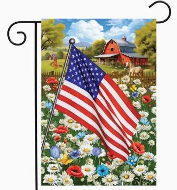 American Flower Field Garden Flag