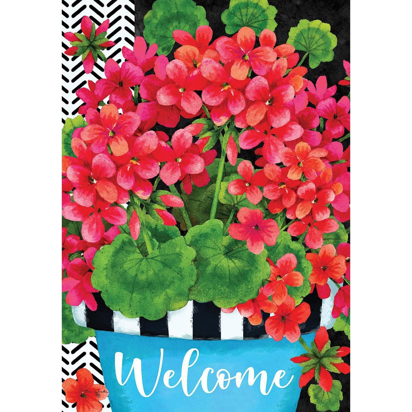 Blue Pot Geranium Flag