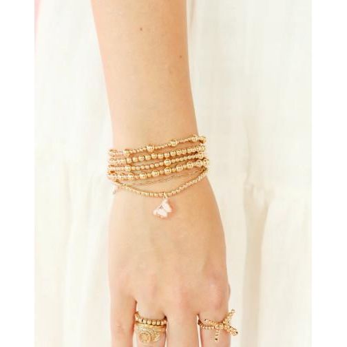 Beaded Blondes Pink Butterfly Charm Bracelet