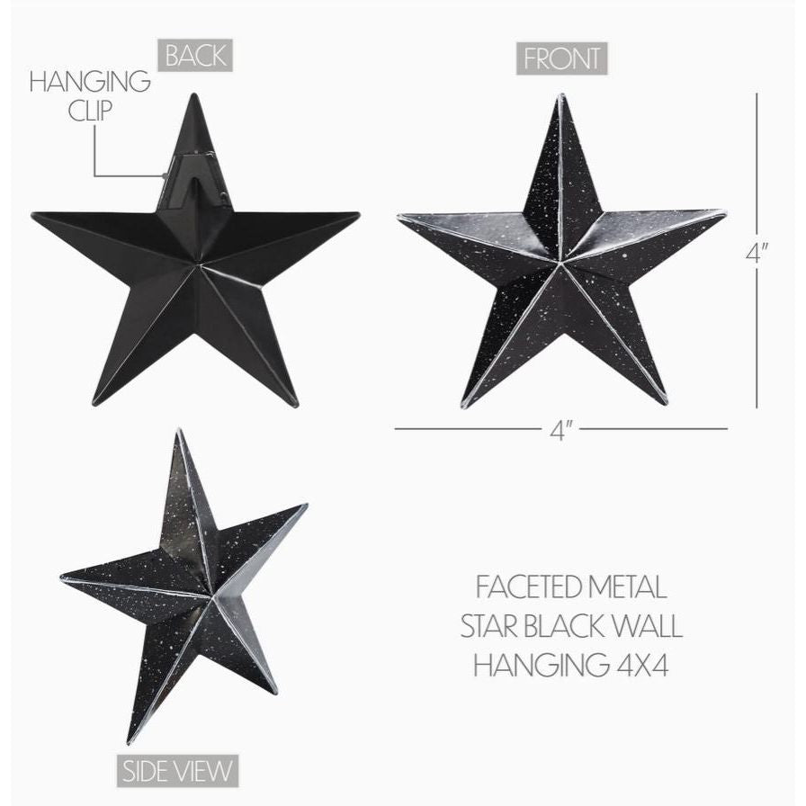Metal Star Speckled Distressed (Black)