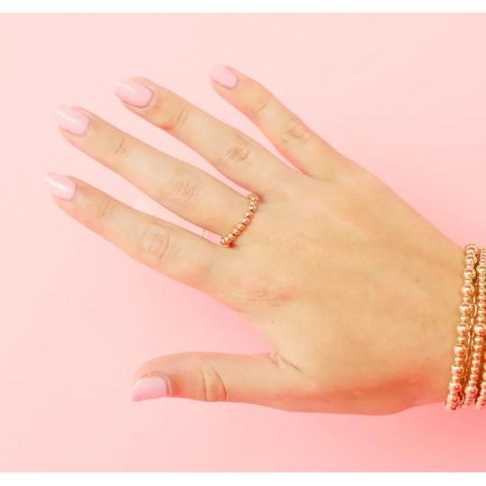 Beaded Blondes Lauren 3MM Beaded Band in Gold
