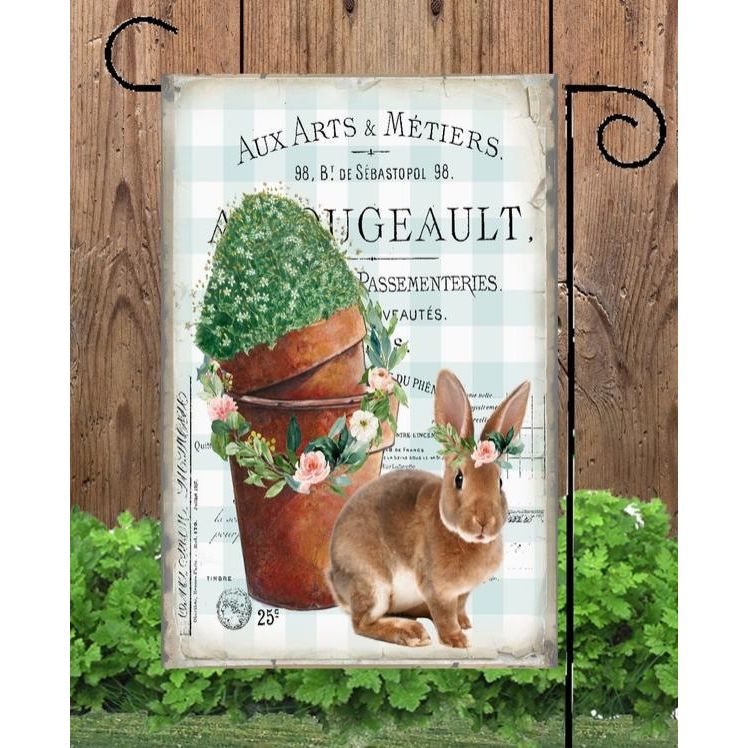 Rabbit with Clay Pots Flag