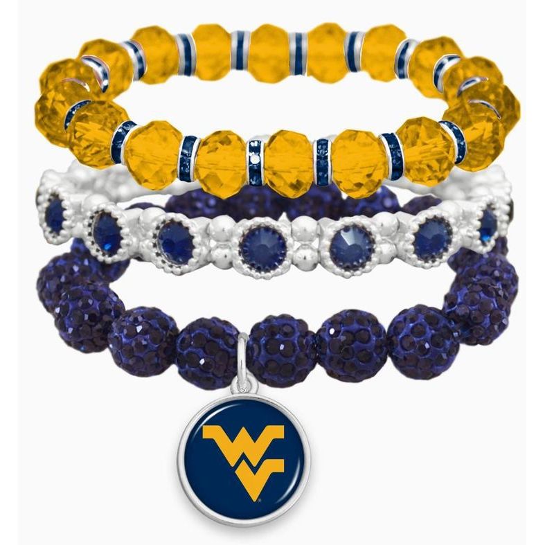 West Virginia Amanda Stack Crystal Bracelet Set