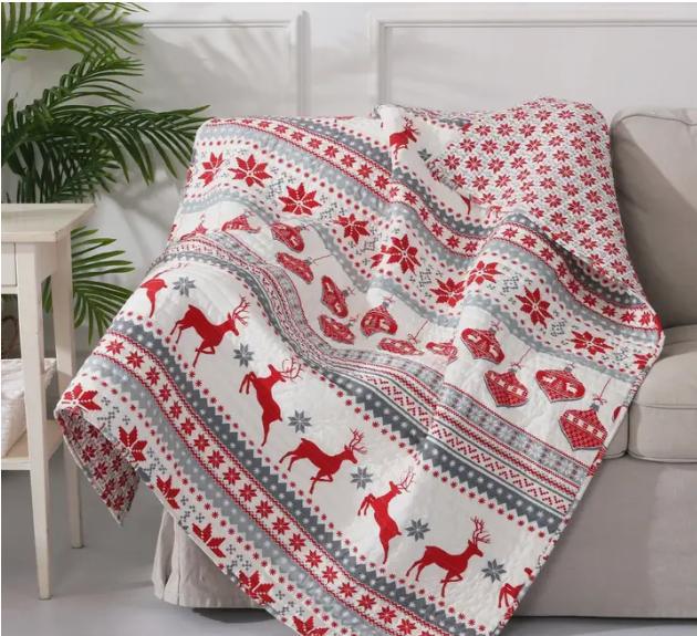 Silent Night Quilted Throw Blanket
