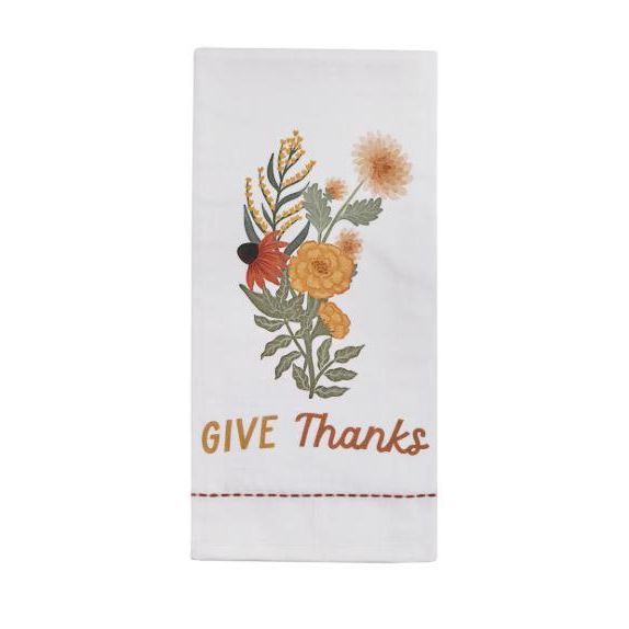 Give Thanks Flower Dishtowel