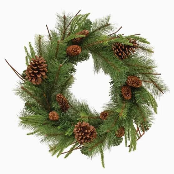 Mixed Northern Pine & Pine Cone Wreath - 24"