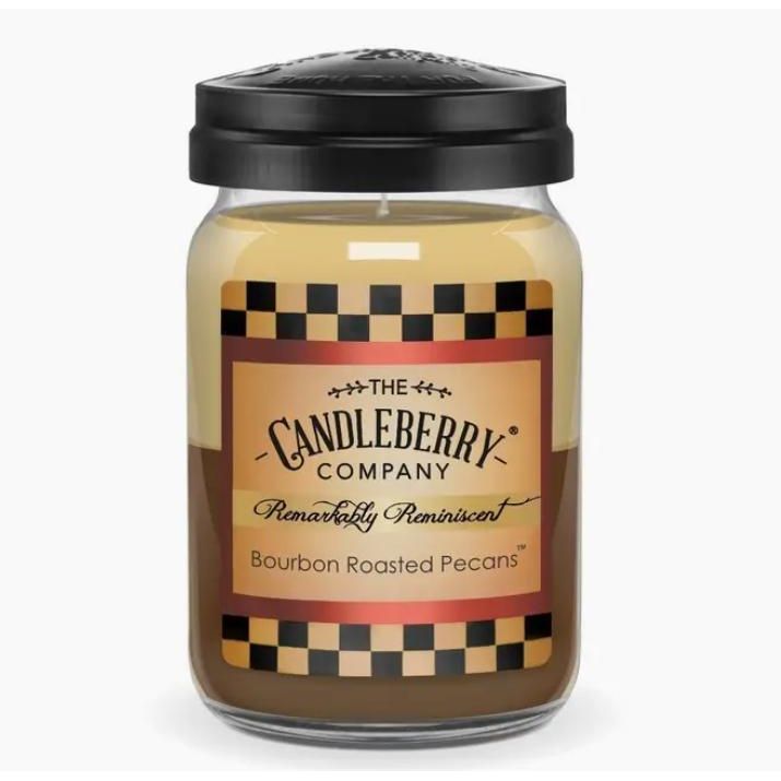 The Candleberry Company Bourbon Roasted Pecans, Large Jar Candle