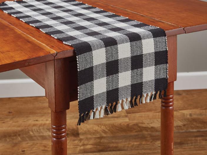 Wicklow Check Table Runner (Black & Cream)
