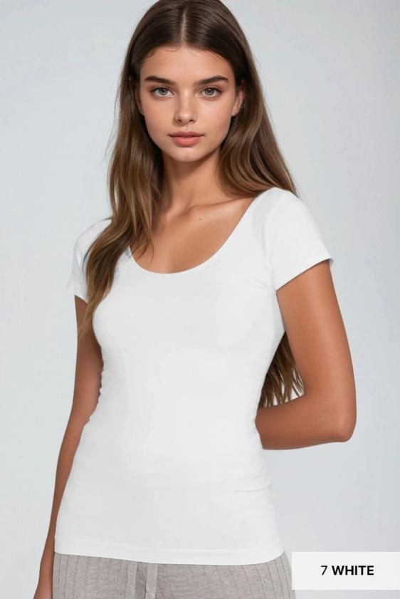 Cap Sleeve Scoop Neck Top