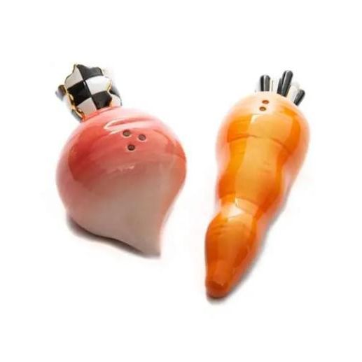 Mackenzie-Childs Carrot and Beet Salt & Pepper Set