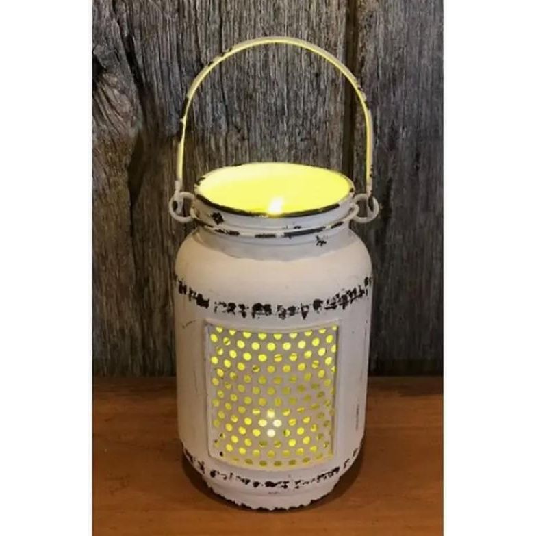 Dist Led Mason Jar Light (Cream)